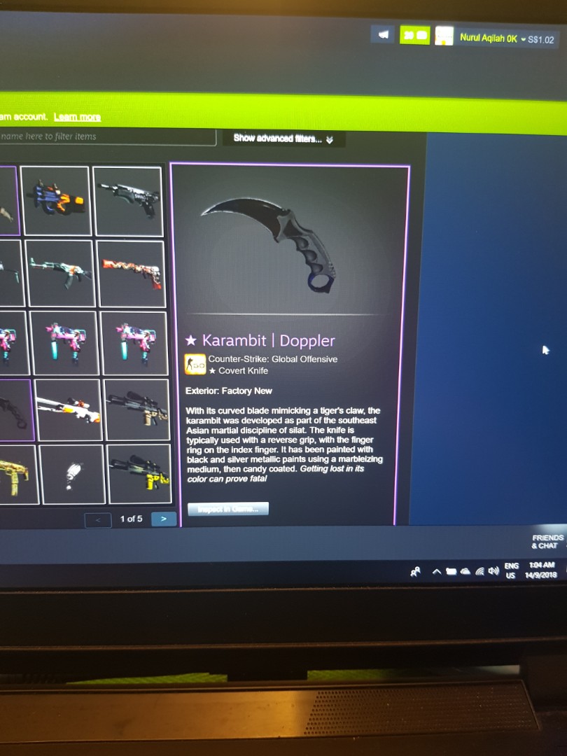 Csgo knife, Sports Equipment, Hiking & Camping on Carousell