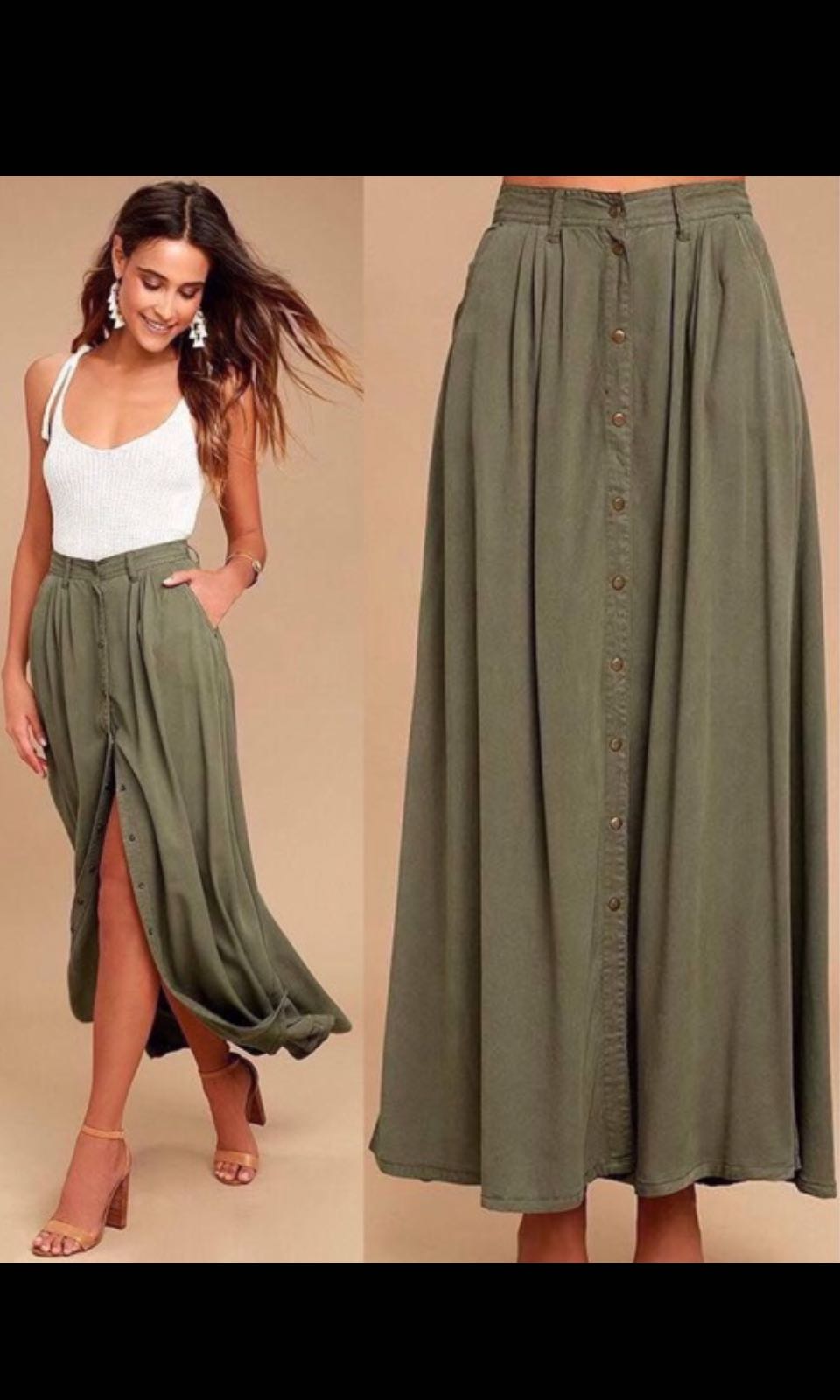 army green skirt forever 21