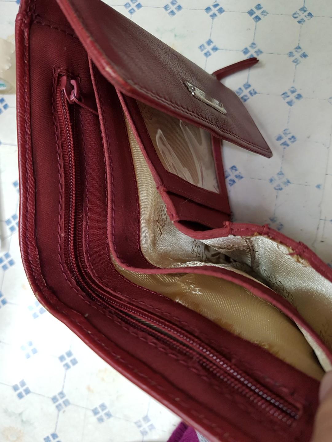Kenneth Cole Reaction Red Leather Wallet (Category: Luxury Bags & Wallets) located in Pasig City. Submitted by clothesandthings_ (Listing ID 191011067, Image 3). Description: Genuine leather See photos for discoloration in coin pocket No defects Authentic Kenneth Cole Reaction Brand Original price @4000 #ilovesale.