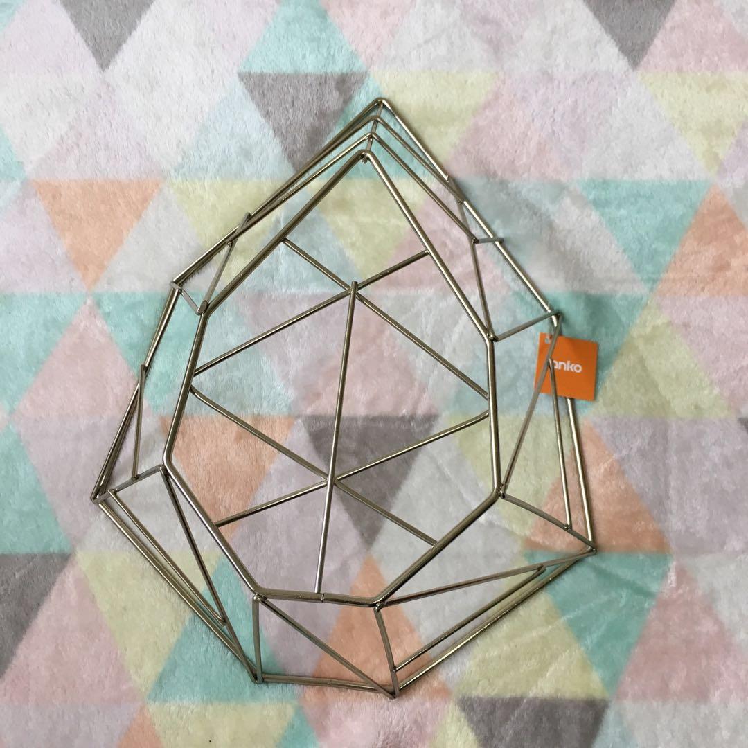 KMART Brass Angled Fruit Bowl, Furniture & Home Living, Home Decor