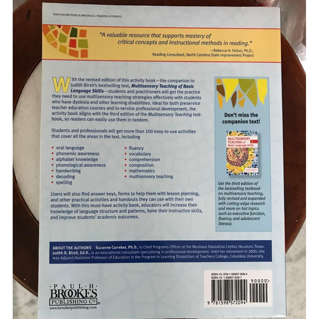 Multisensory Teaching Of Basic Language Skills Activity Book