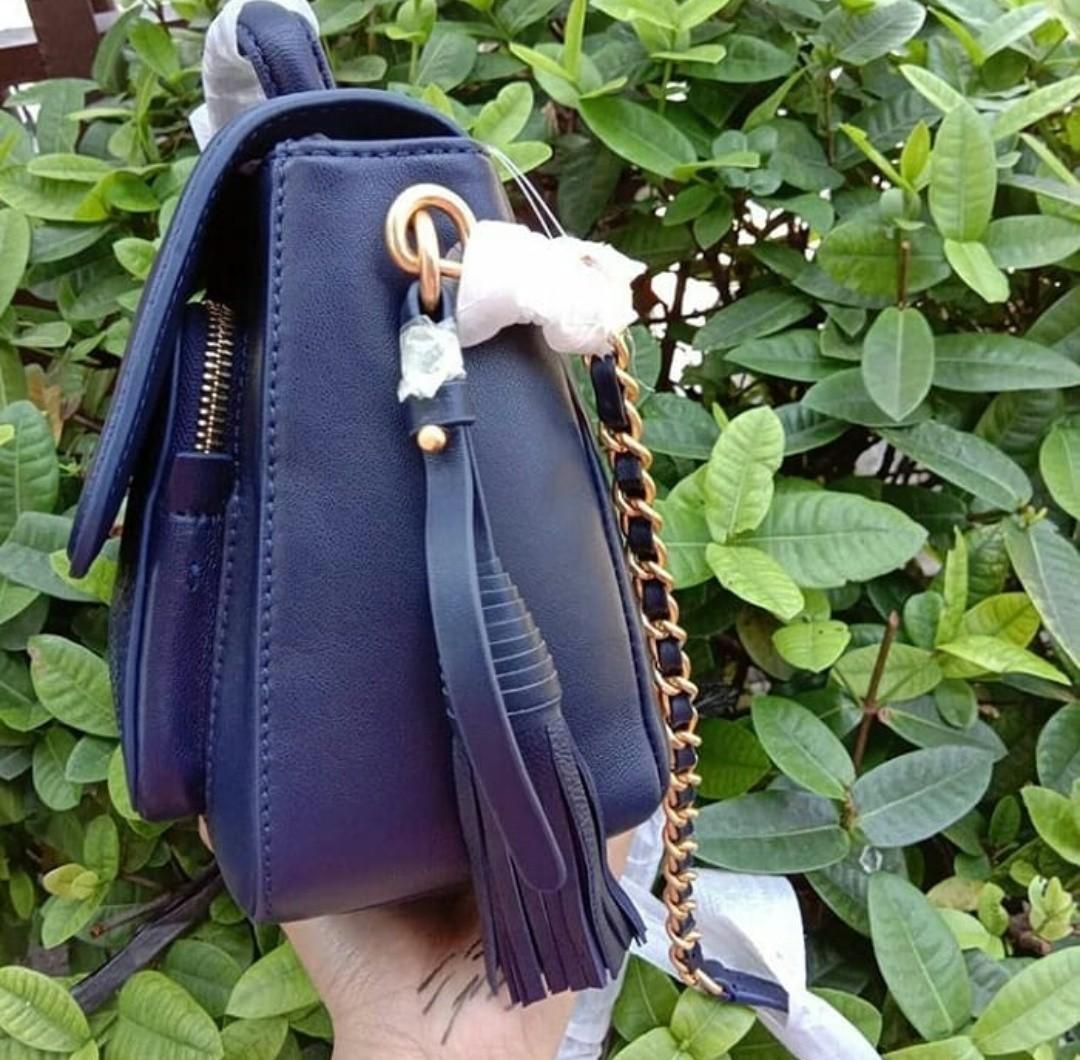 Tory burch fleming satchel navy on sale
