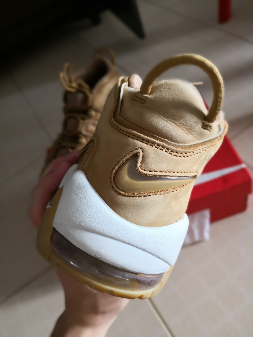 nike uptempo wheat flax