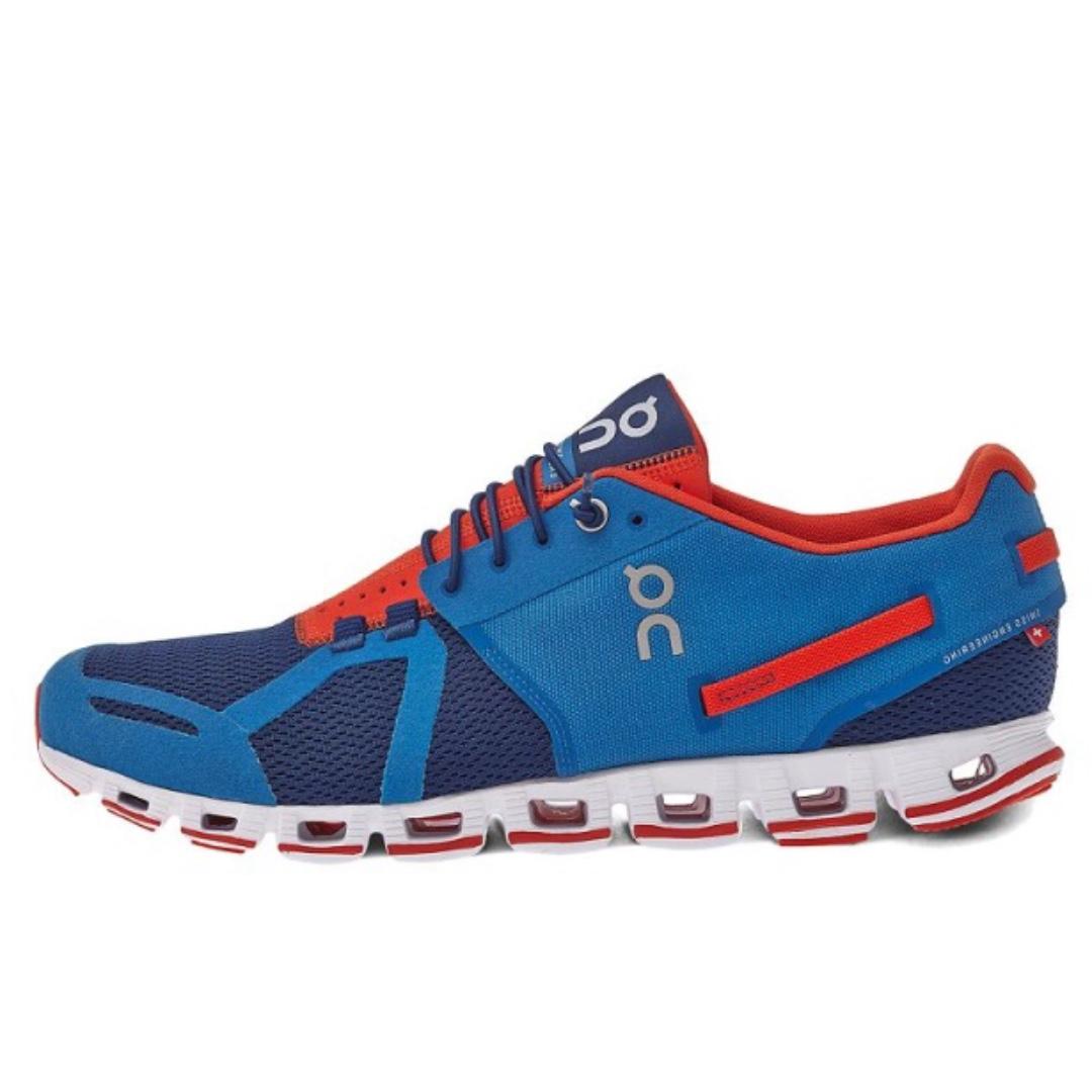On Cloud Blue Orange Running Shoe Usm 10 5 Eu 44 5 Women S Fashion Footwear Sneakers On Carousell