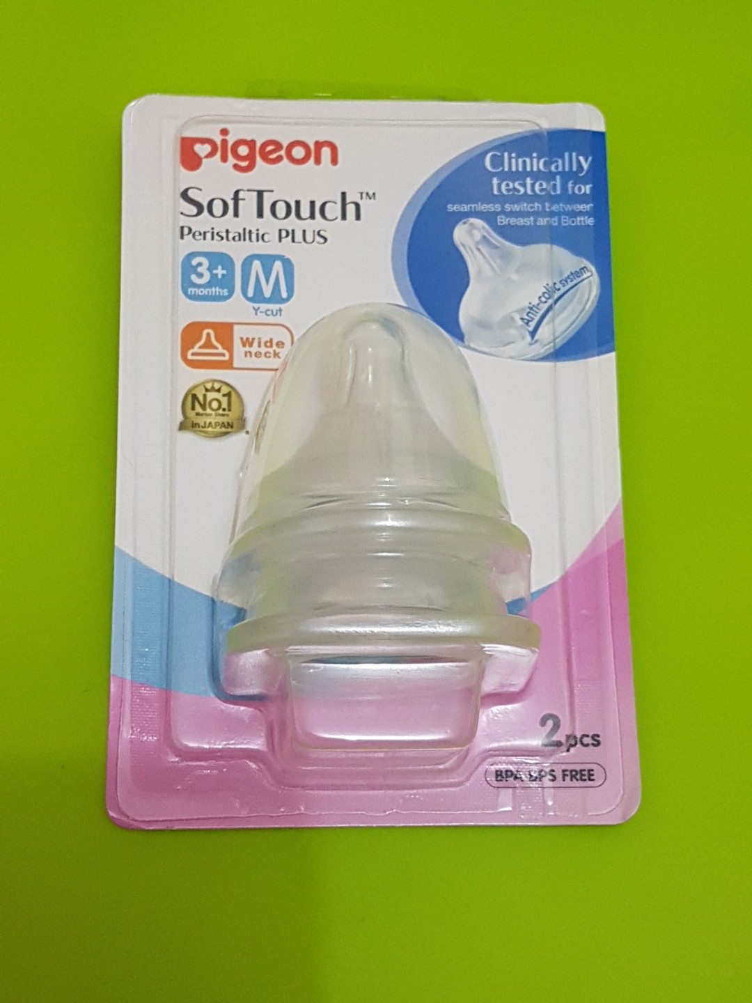 Pigeon Peristaltic Nipple teat for Wide neck bottles Babies