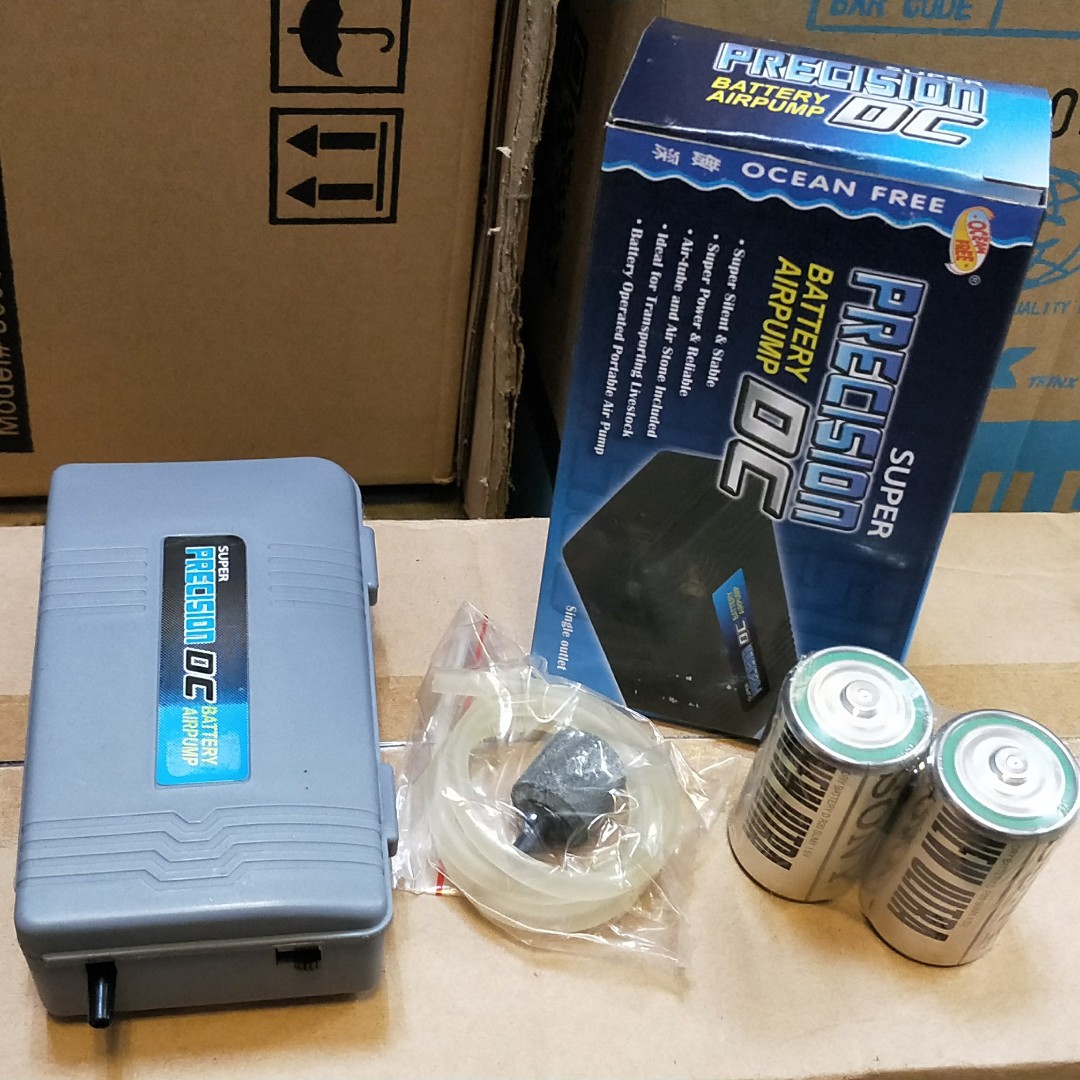 SOLD OUT!  Price too good to be missed! Brand New Aquarium / Fishing  Battery Air Pump ☆ Single Outlet ☆ with free Batteries, tubing and air  stone. , Pet Supplies, Homes