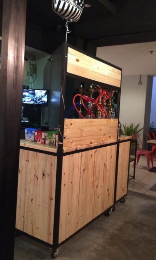 Stall Countet Pallet Pine Wood Mix With Steel Home Furniture Furniture On Carousell