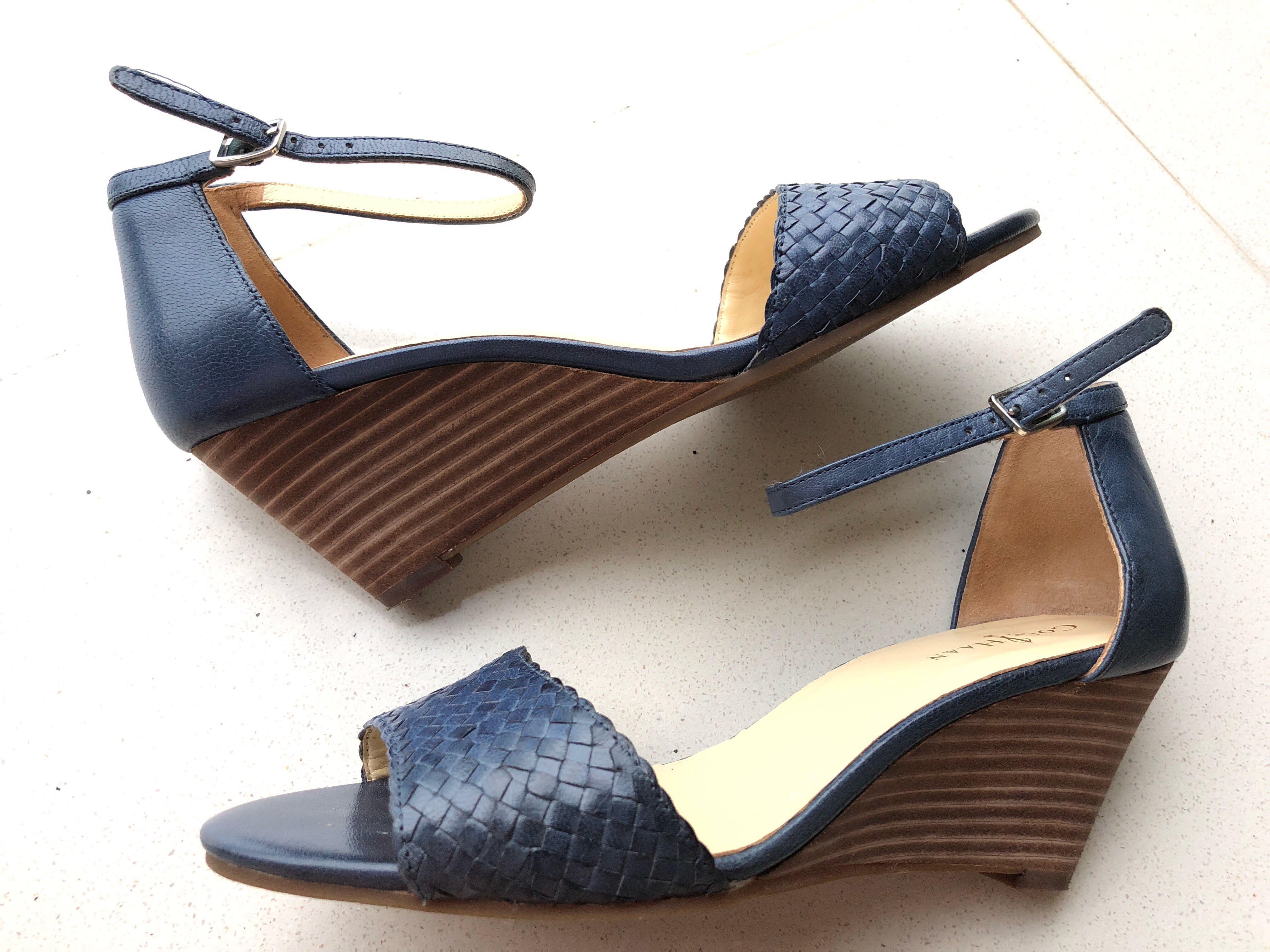 Strappy Sandal wedges navy blue, Women 