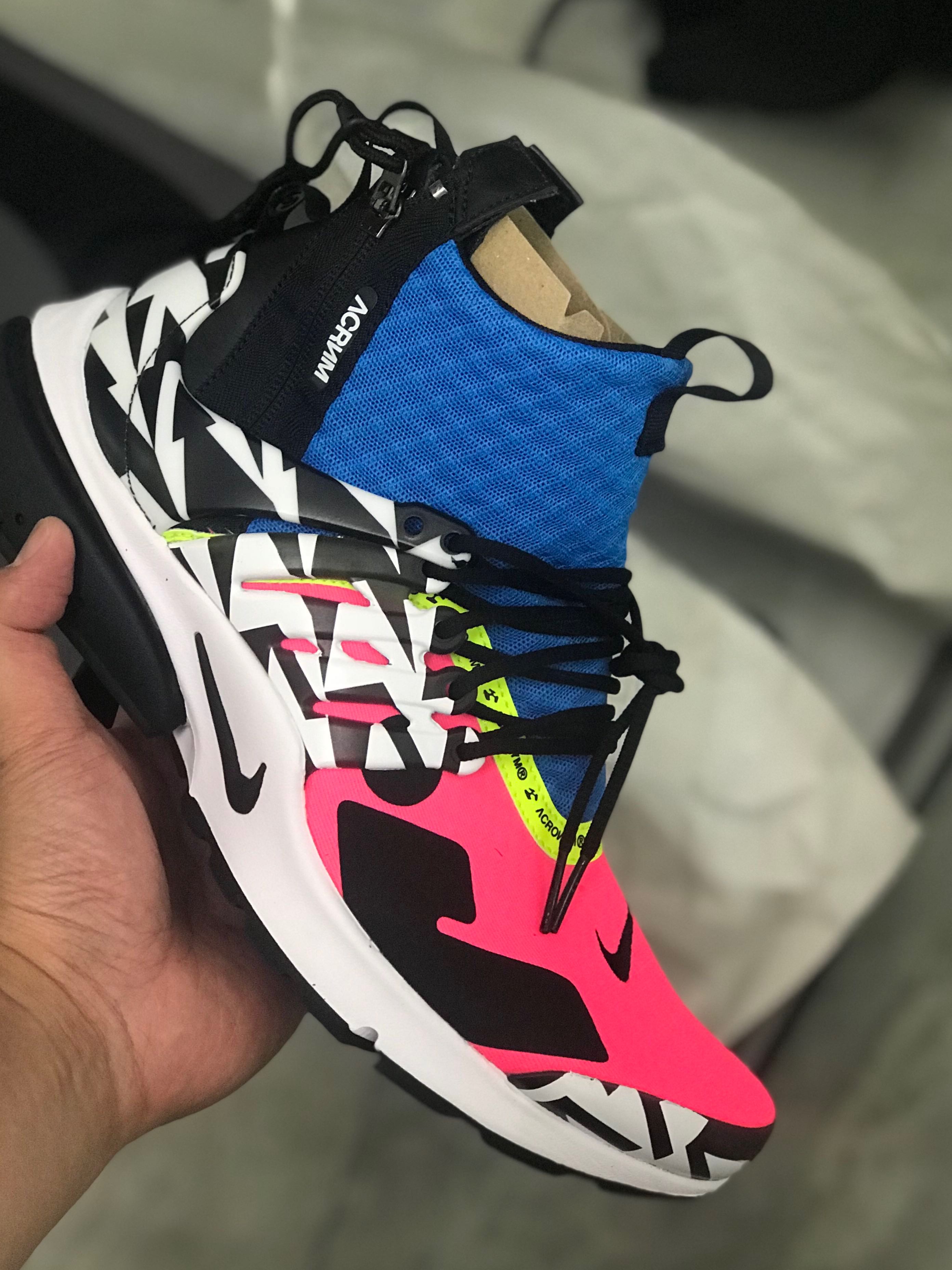 Air presto mid acronym racer discount pink on feet