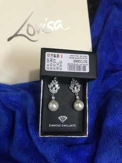 New Lovisa Swarovski diamond Simulants & Pearl Earring-A05