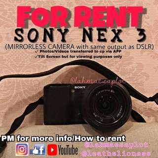 FOR RENT! Sony Mirrorless Camera