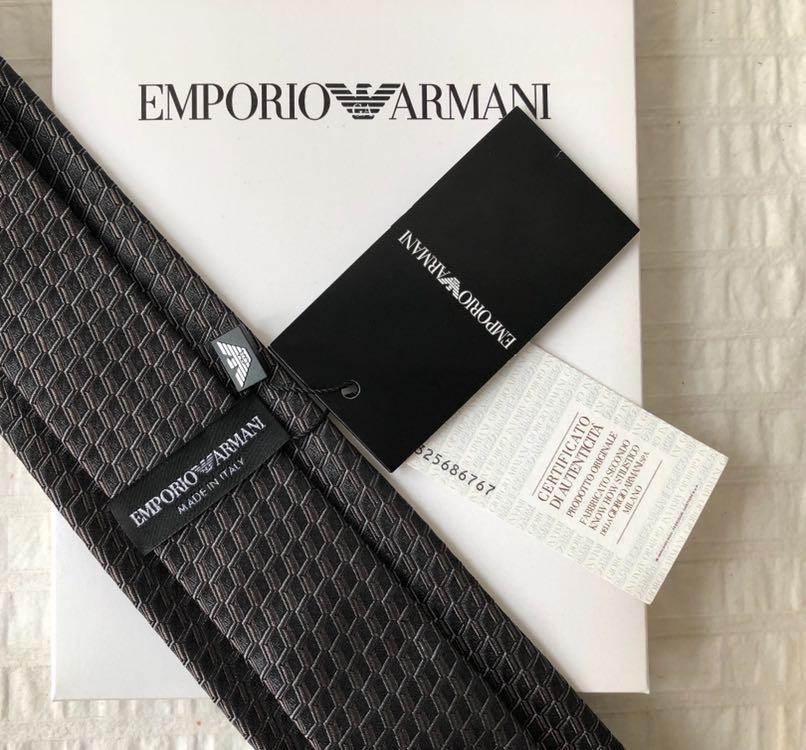 BNWT Authentic Emporio Armani Silk Tie New with Tag Geometric Pattern,  Luxury, Accessories on Carousell
