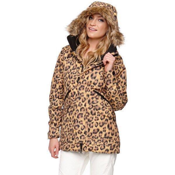 leopard print snowboard jacket
