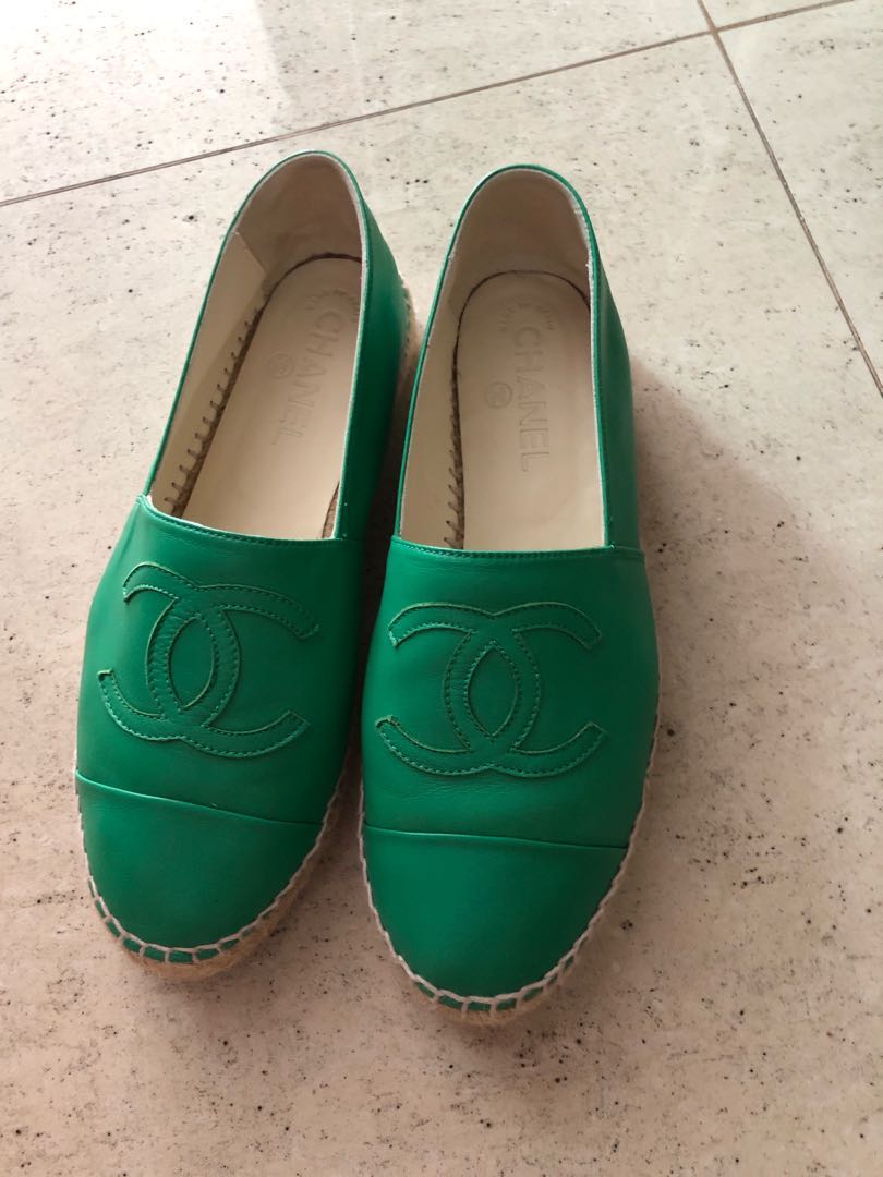 Chanel espadrilles green size 38, Women 