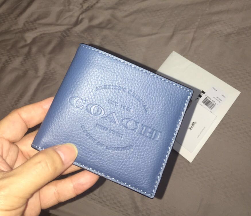 Coach Men House of Leather 1941 Demin Color Double Billfold Wallet, Men