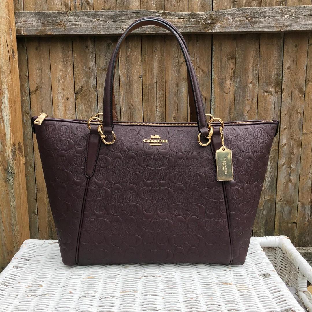 Coach ava leather shopper tote bag 2025