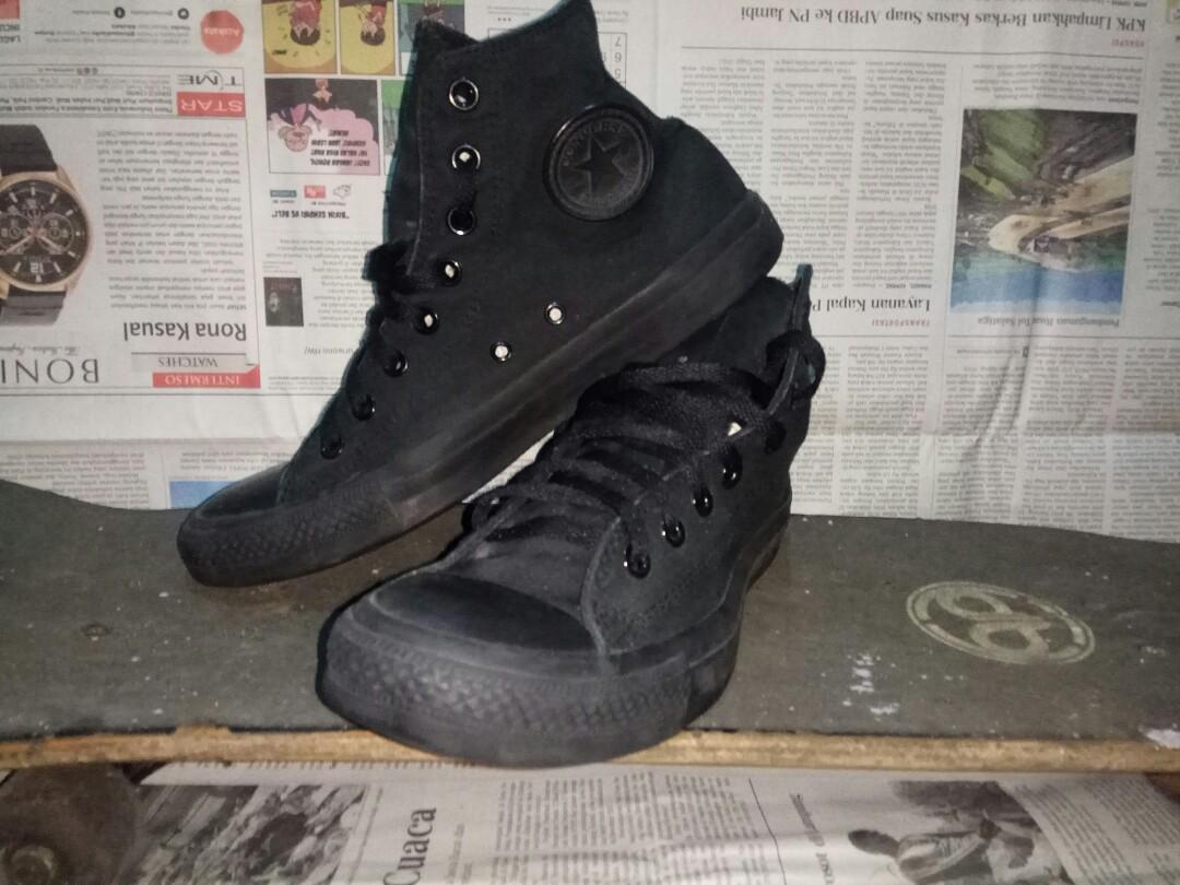 converse full black high ori