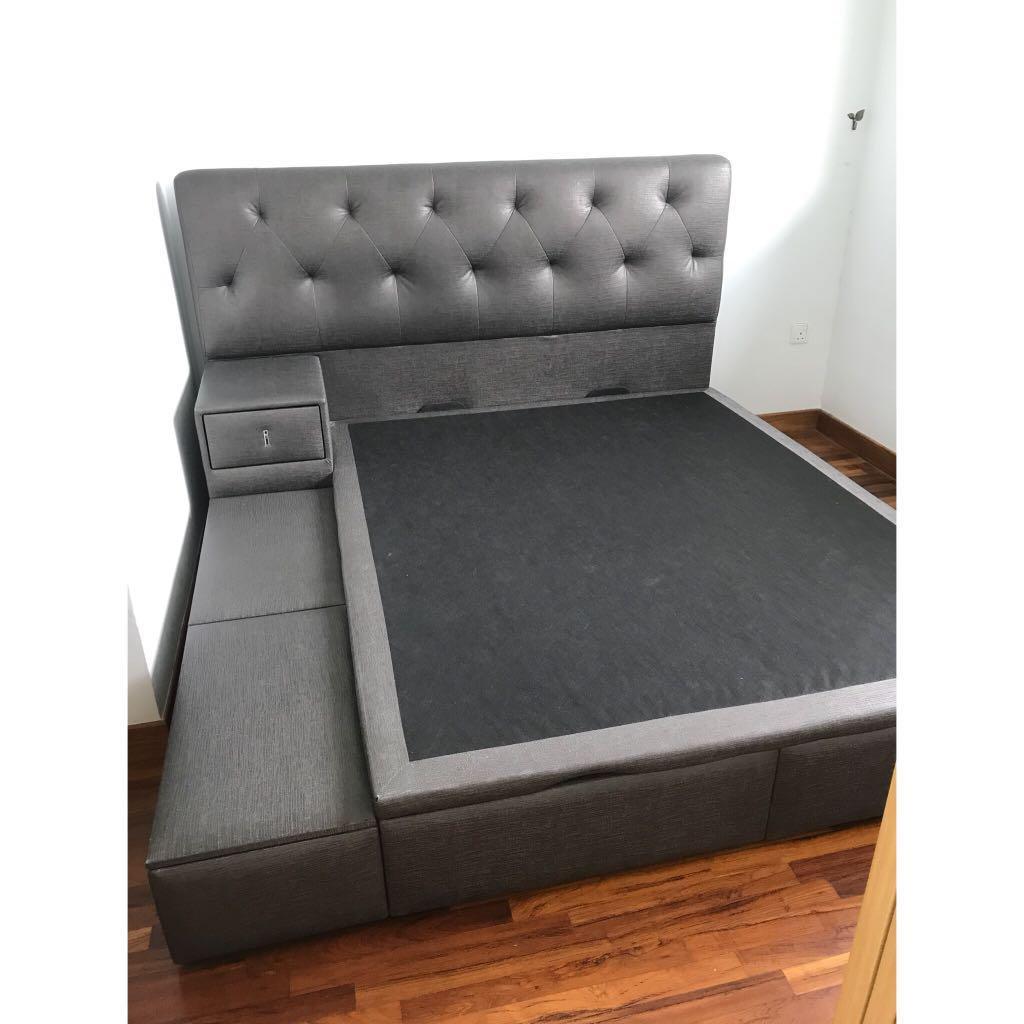 Flash Sales Hydraulic Pump Platform Storage Bed Queen Furniture Home Living Furniture Bed Frames Mattresses On Carousell