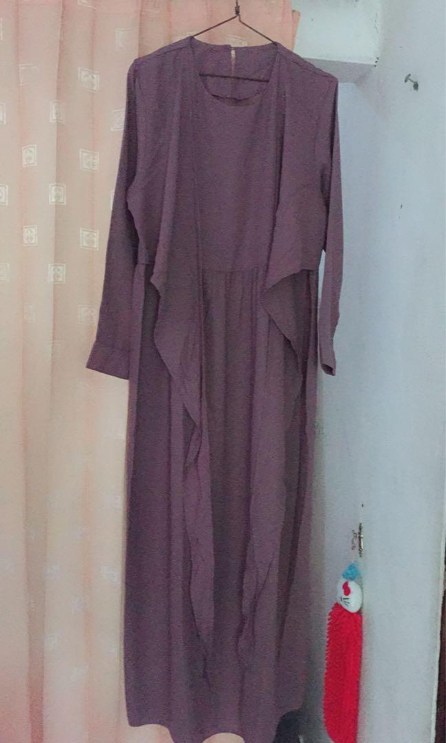 Gamis Warna Ungu Lavender Fesyen Wanita Muslim Fashion Di Carousell