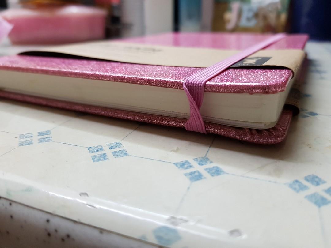 Glitter Pink Notebook with Strap (Category: Stationery & School Supplies) located in Pasig City. Submitted by clothesandthings_ (Listing ID 191163974, Image 2). Description: #11sale.