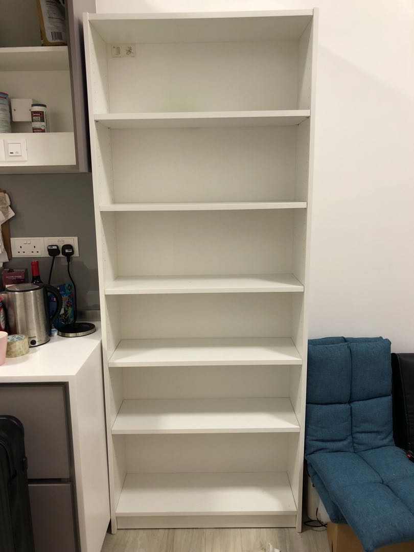 Ikea Billy White Bookcase Bookshelf Furniture Shelves Drawers On Photo