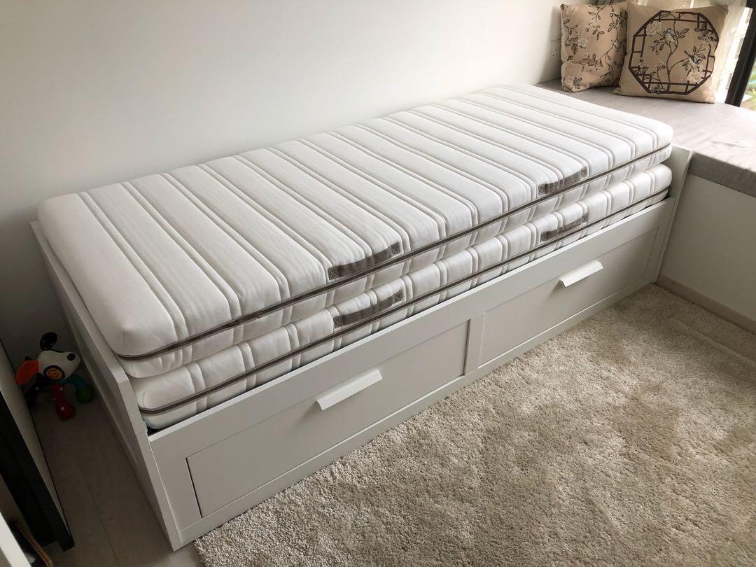 IKEA Brimnes DayBed, Furniture, Beds & Mattresses on Carousell