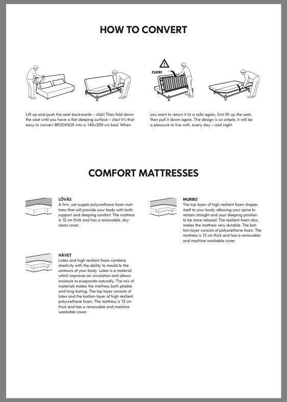 IKEA Sofa Bed “BEDDINGE”, Furniture & Home Living, Furniture, Sofas on