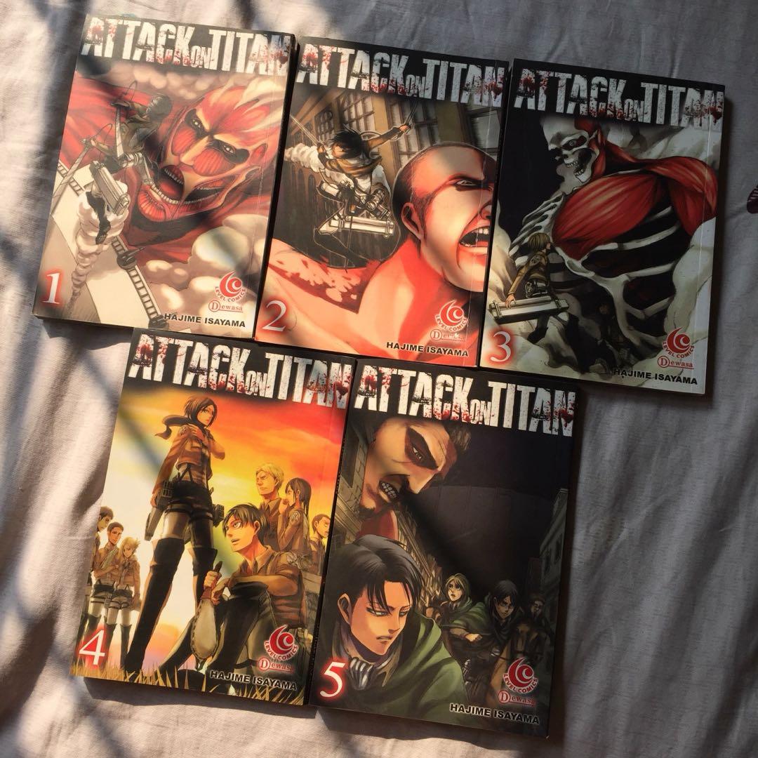 Komik Attack On Titan Vol 1 5 Buku Alat Tulis Komik Dan Manga Di Carousell The plot of attack on titan revolves around the young elen hunter, his adoptive sister mikasa and his if think connie and jean will die if they couldn't possess some sort of special ability or titan powers, or atleast i hope jean will die and connie will. komik attack on titan vol 1 5
