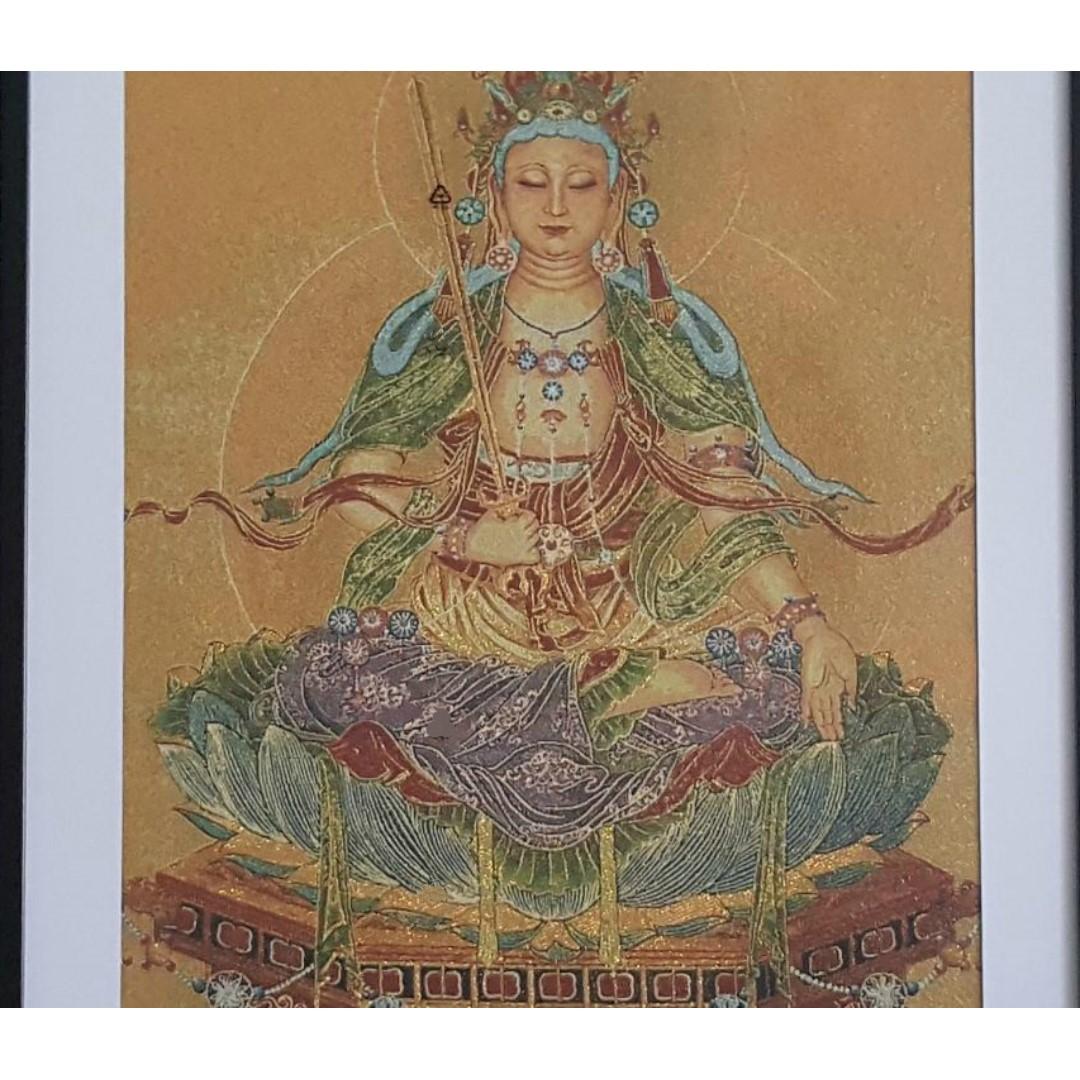 Large Framed Akasagarbha Bodhisattva Thangka, Hobbies & Toys