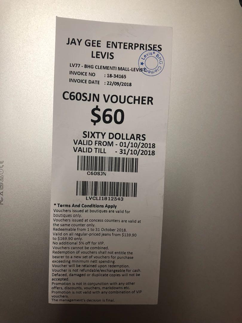 Levis discount voucher, Women's Fashion, Bottoms, Jeans & Leggings on