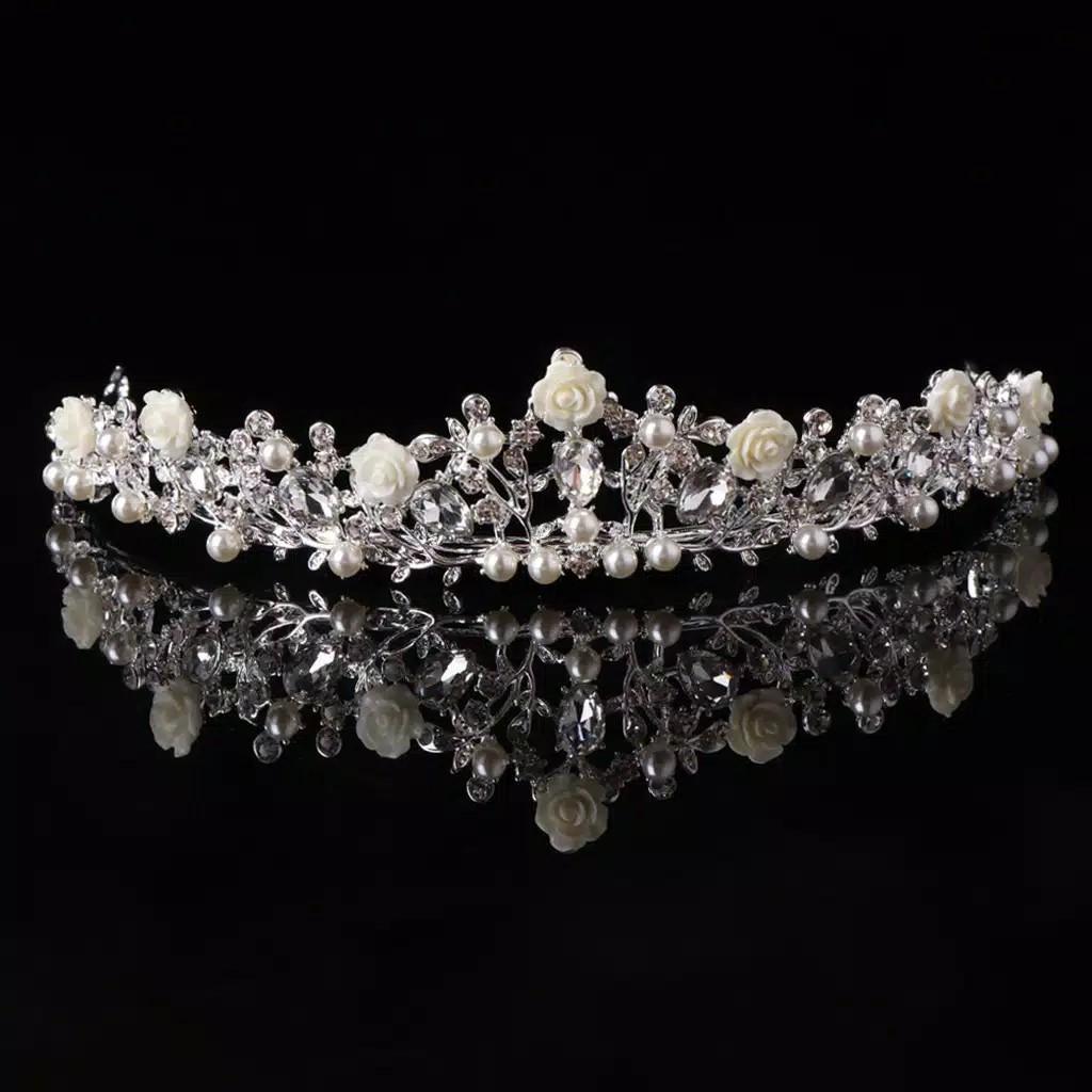 Mahkota Tiara Crown Silver Rose Fesyen Wanita Aksesoris Di Carousell