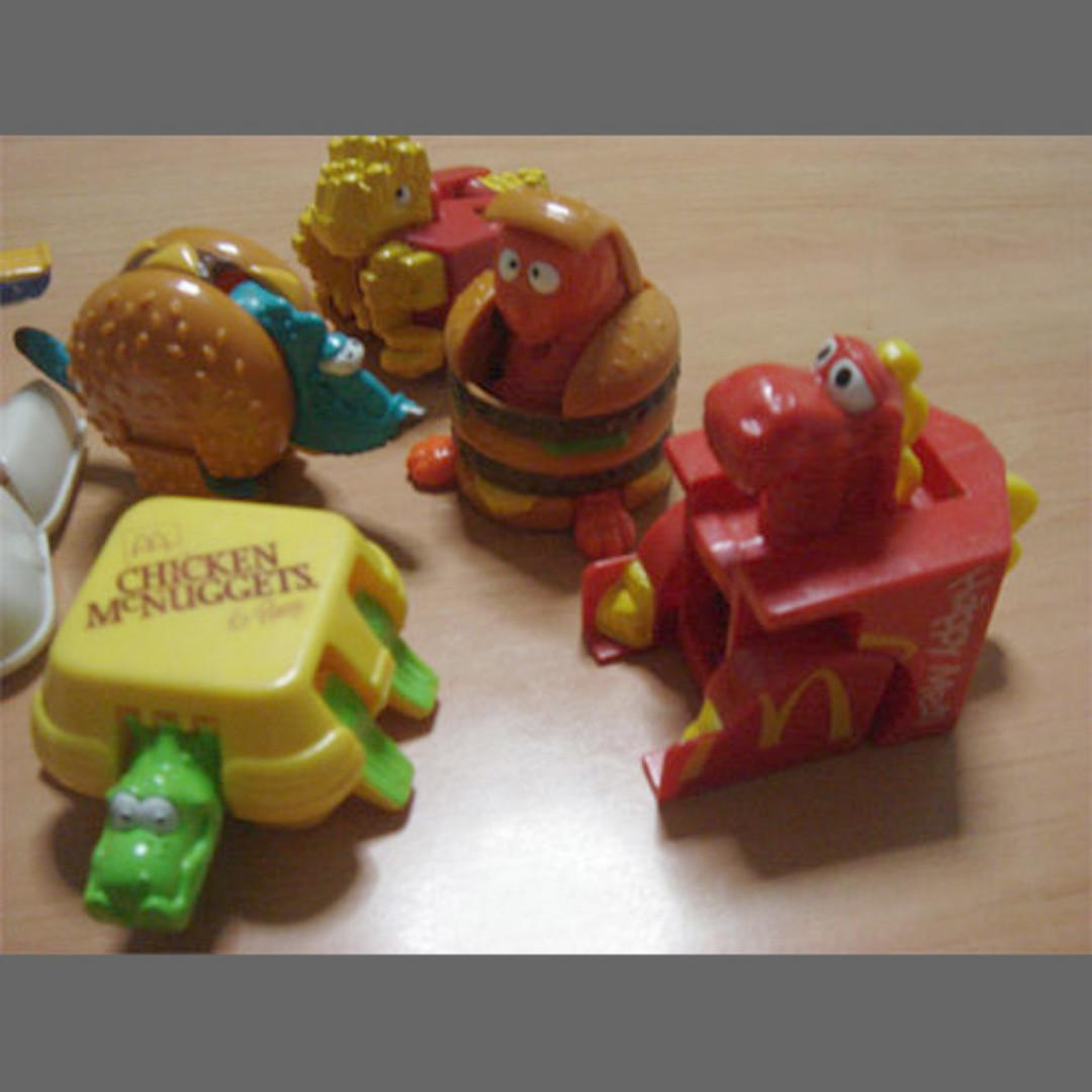 Vintage Mcdonalds food transforming dinosaur toys 1990 RARE, Vintage & Collectibles, Vintage