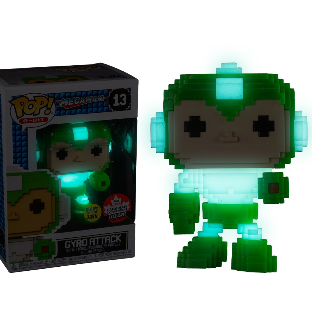 Mega Man Funko Pop Mega Man Gyro Attack Glow In The Dark 8 Bit Pop Vinyl Figure 18 Fan Expo Canada Exclusive Hobbies Toys Toys Games On Carousell