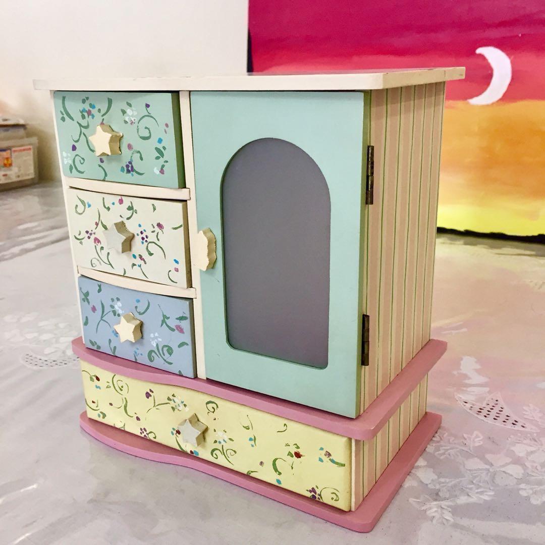 Mini Desktop Shabby Chic Design Drawers Cabinet For Jewelries
