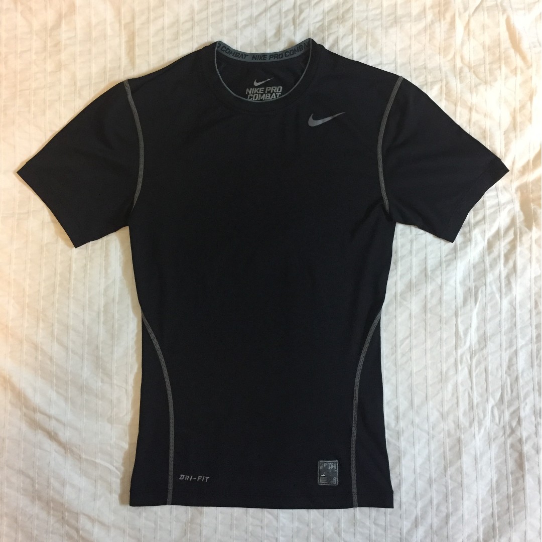 NIKE PRO COMBAT DRI-FIT MEN'S WHITE PADDED SHIRT