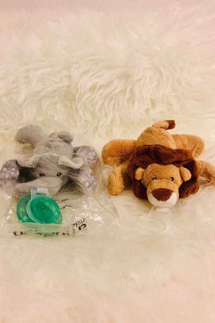 Paci Plushies Elephant Buddies Pacifier Holder Plush Toy Detachable Pacifiers