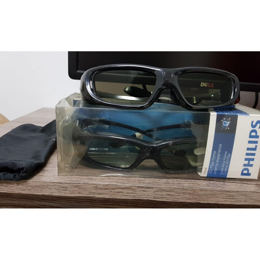 Philips active 3D glasses 2pcs, TV & Home Appliances, TV