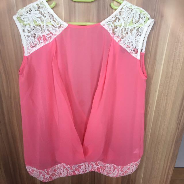 sheer top pink