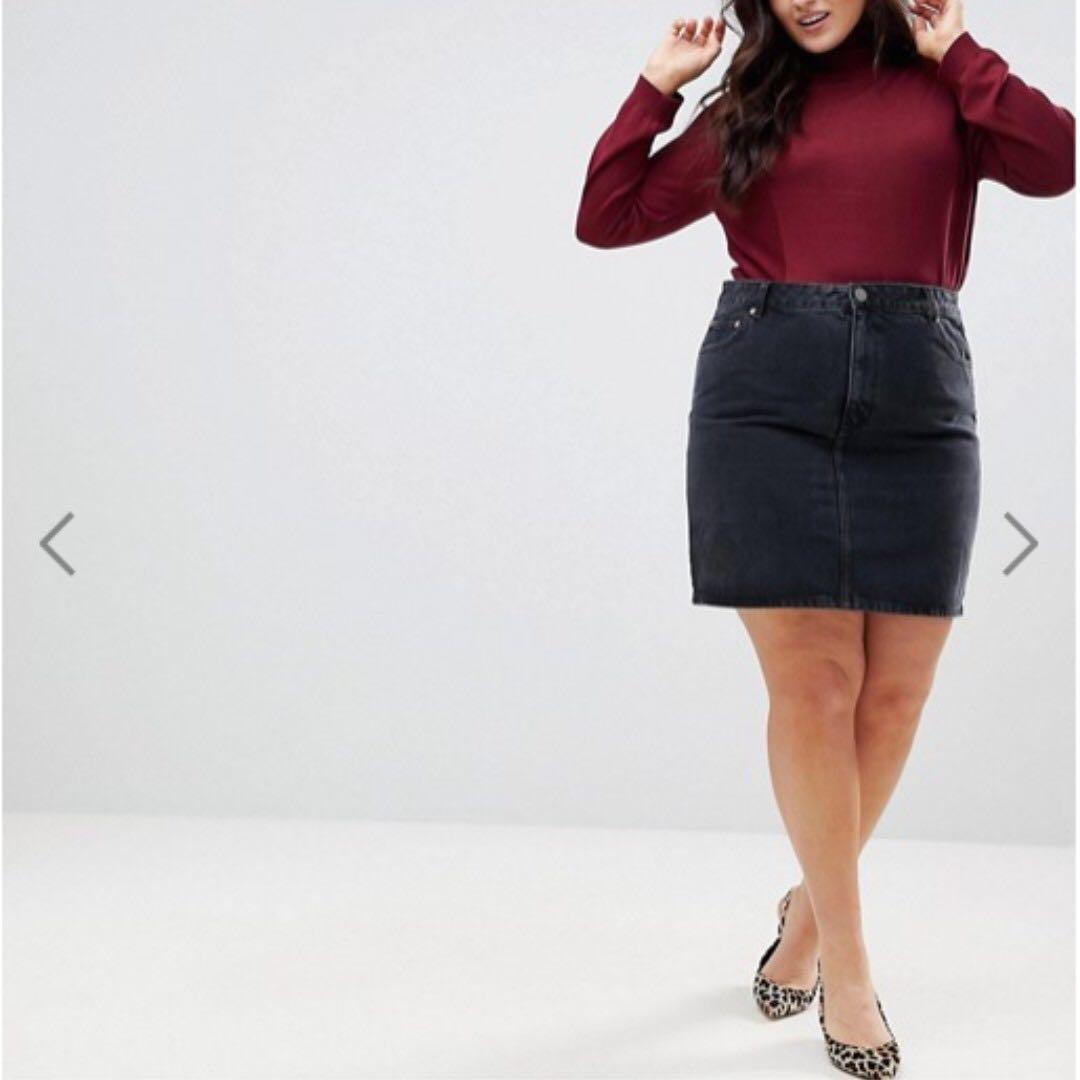 Asos curve hot sale denim skirt