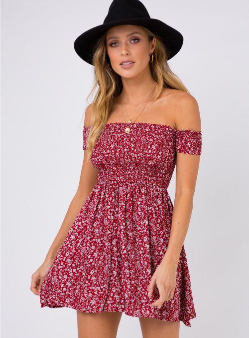 Princess polly red floral dress clearance