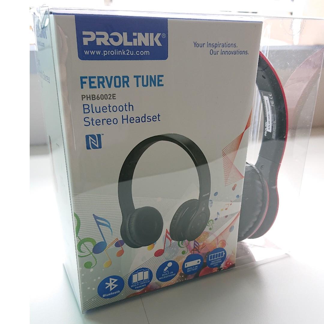 PROLiNK Fervor Tune PHB6002E Bluetooth Stereo Headset Red Audio