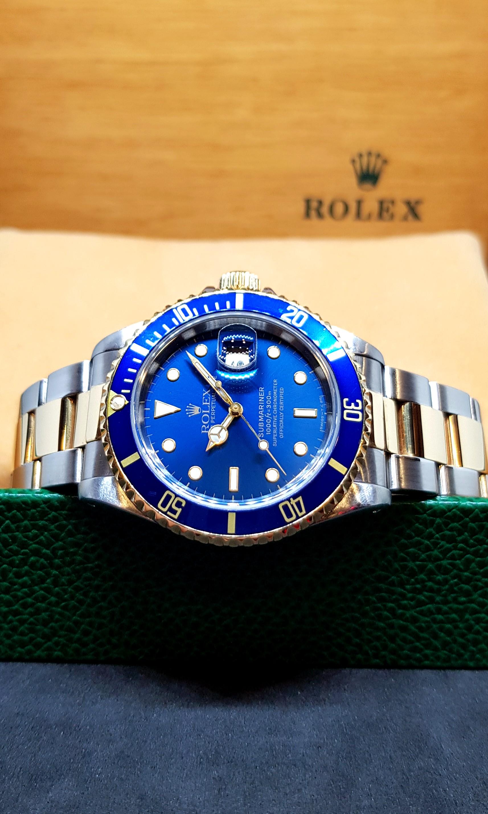 Not Available Rolex Oyster Perpetual Blue 18k Gold And Steel Submariner Date Luxury Watches On Carousell