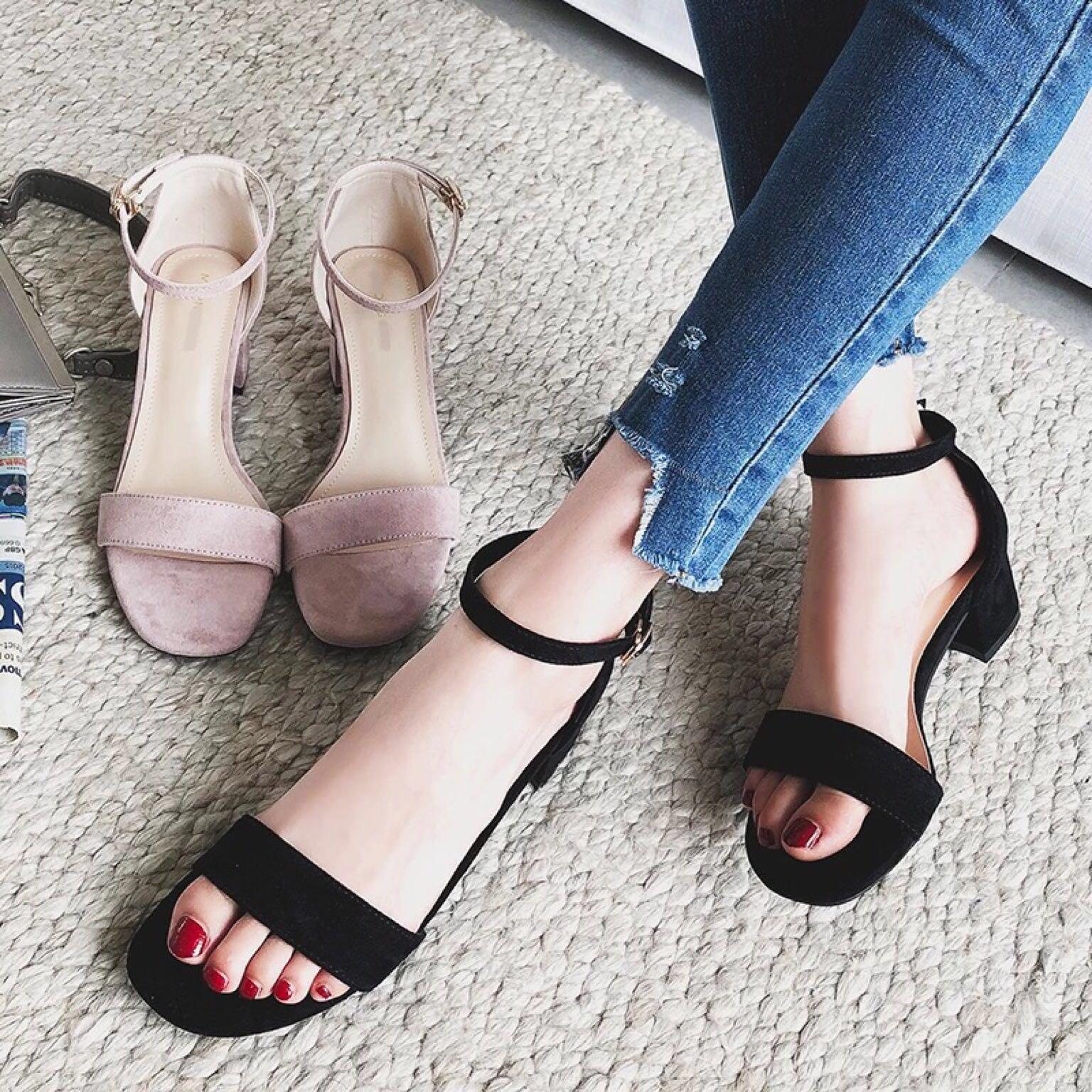 Suede Sandals with Heels office work 