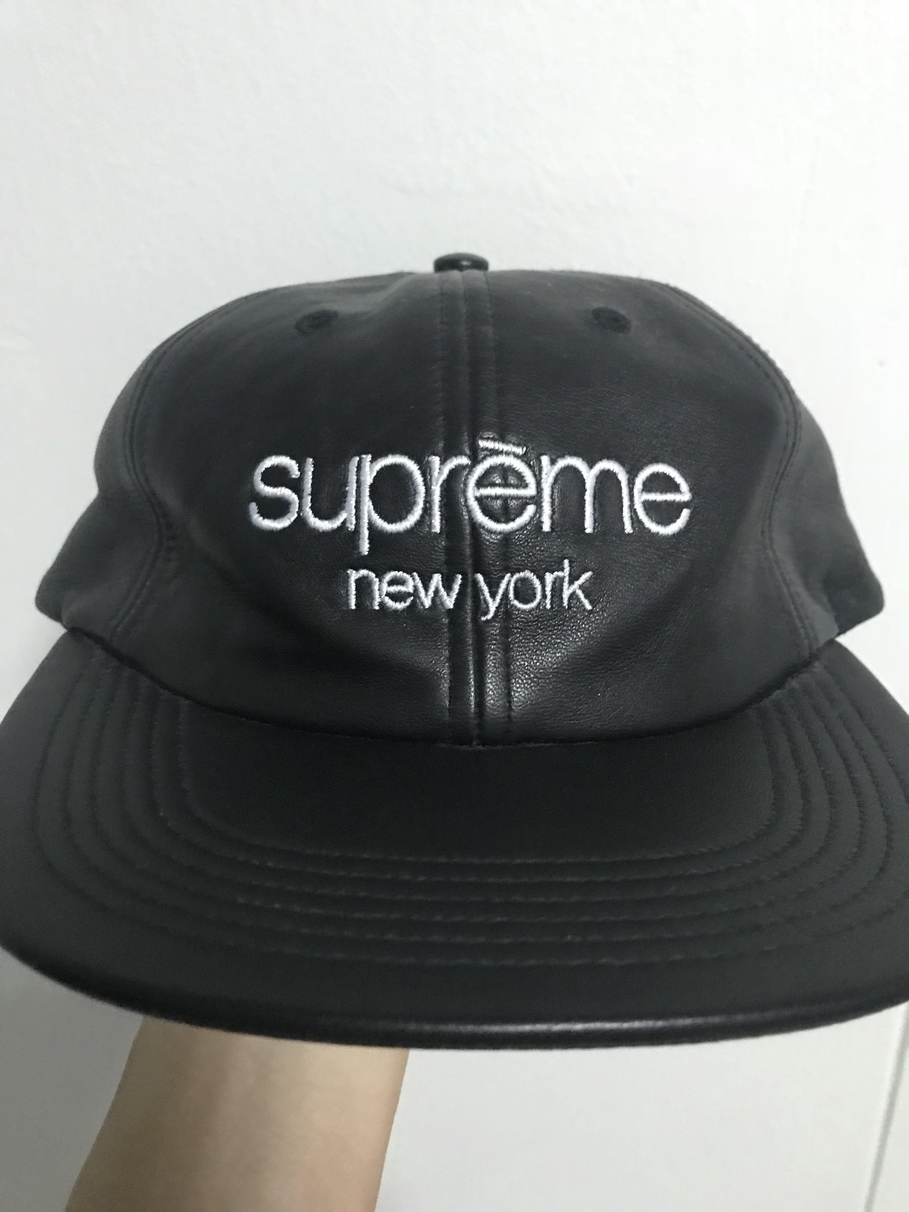 supreme leather cap