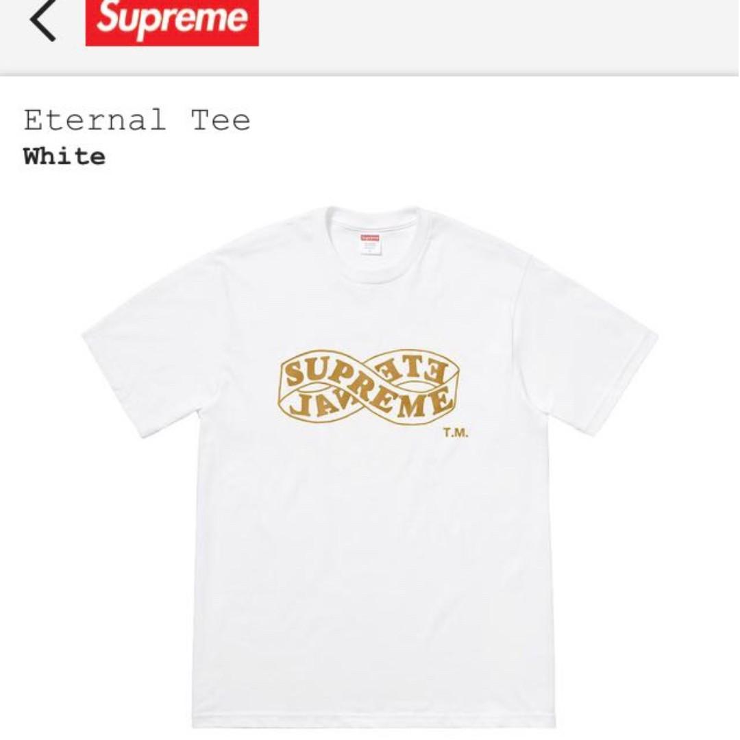 Supreme Eternal Tee (White) *L size*, Men's Fashion, Tops & Sets