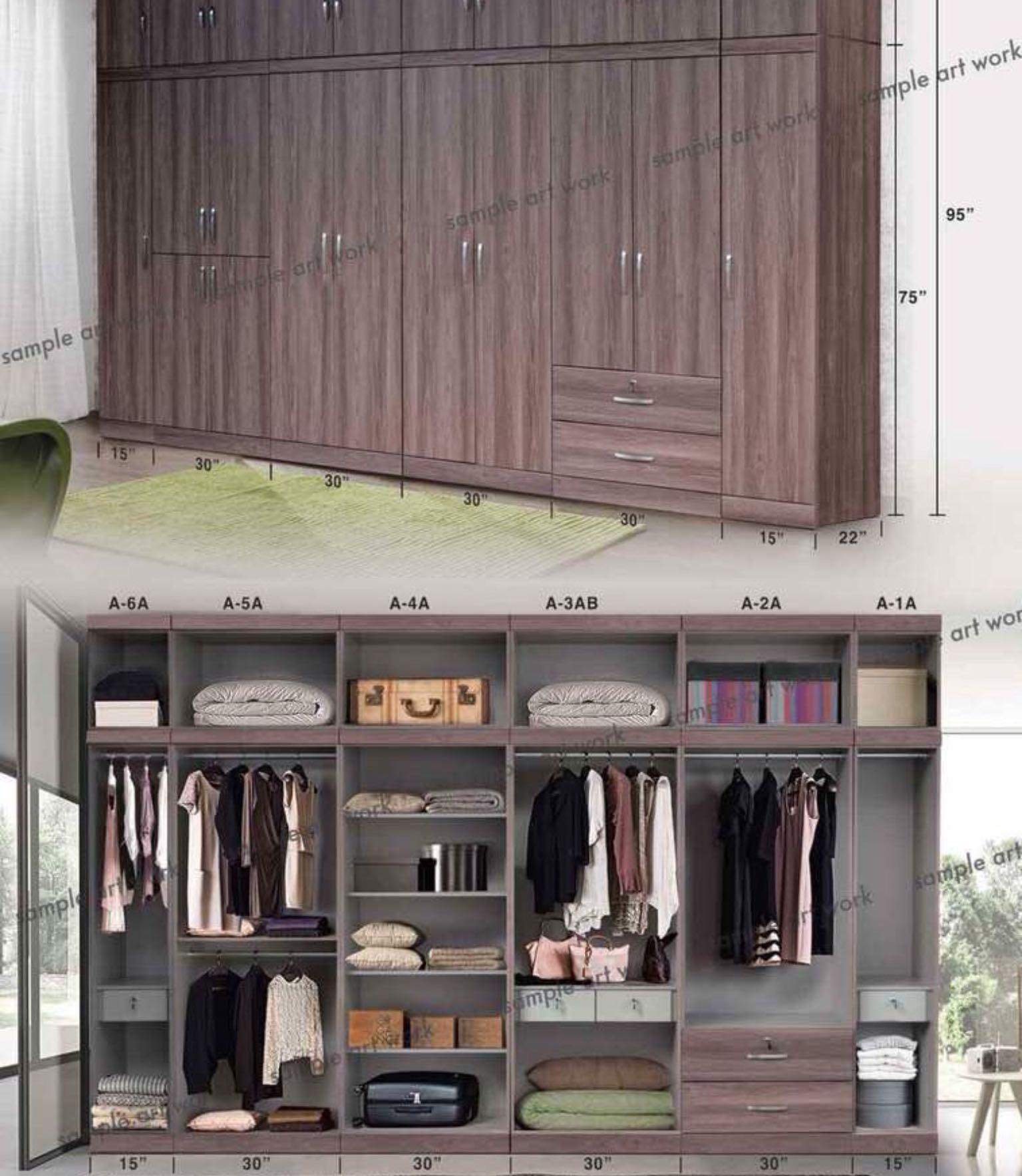 Swing Doors Modular Cupboard Wardrobe Furniture Shelves
