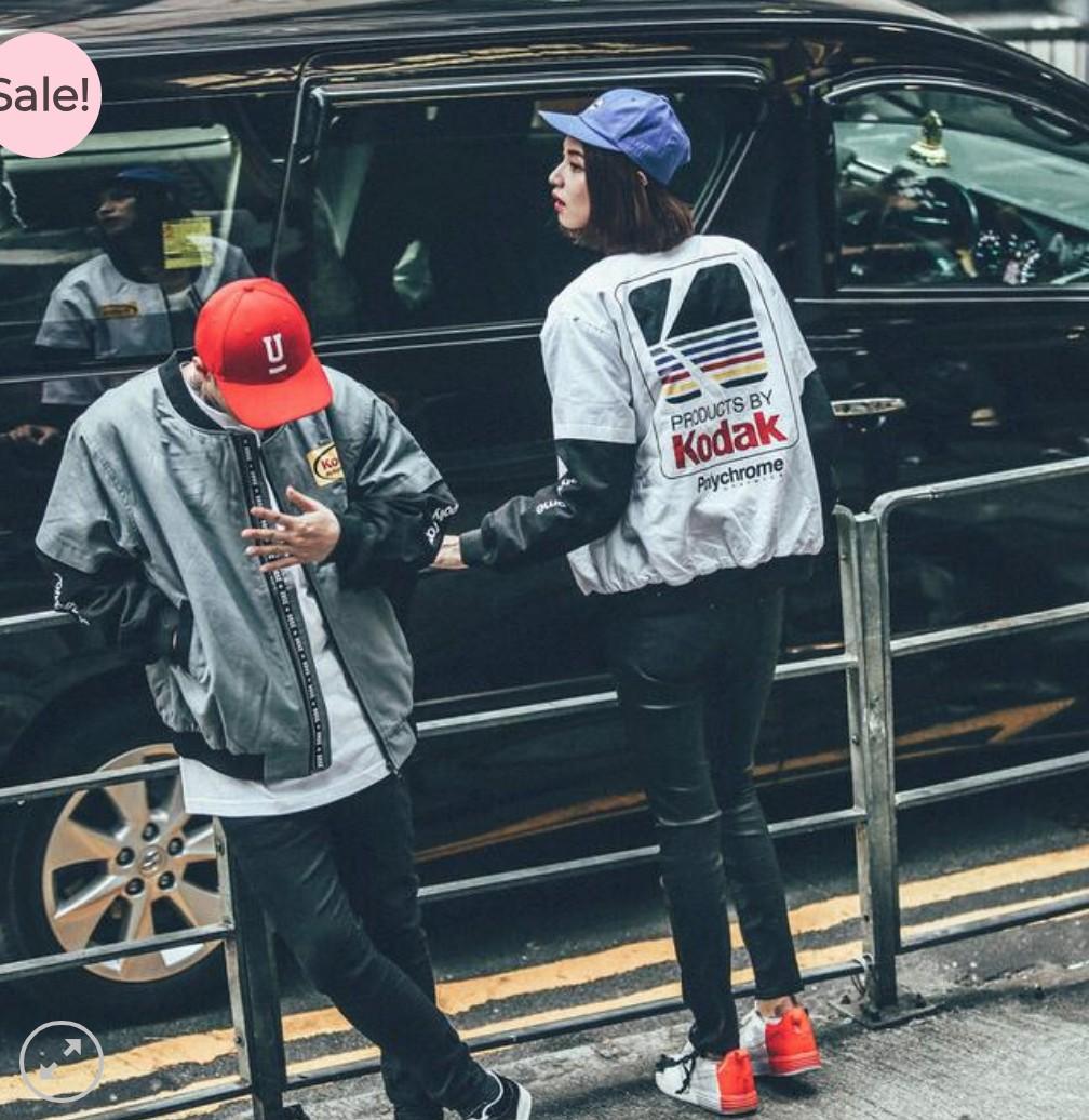 Vintage oversized kodak bomber streetwear jacket Women s Fashion Coats Jackets and Outerwear on Carousell