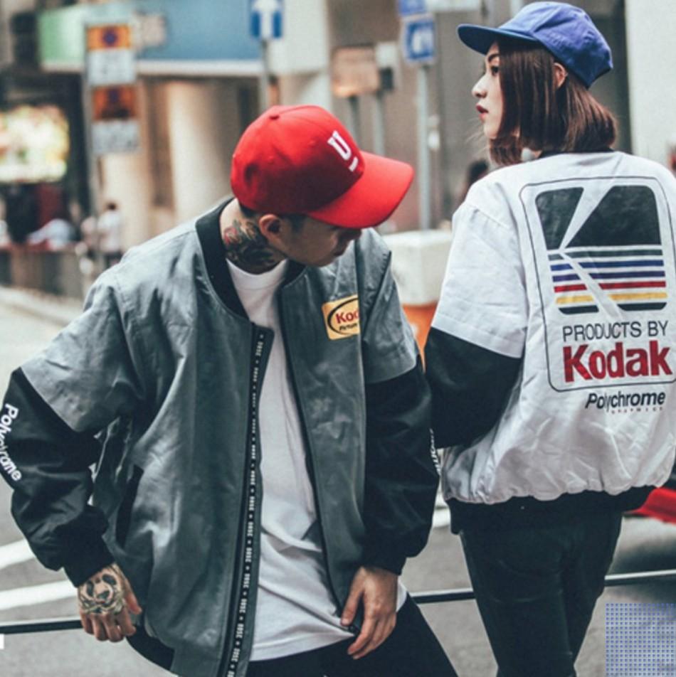 Vintage oversized kodak bomber streetwear jacket Women s Fashion Coats Jackets and Outerwear on Carousell