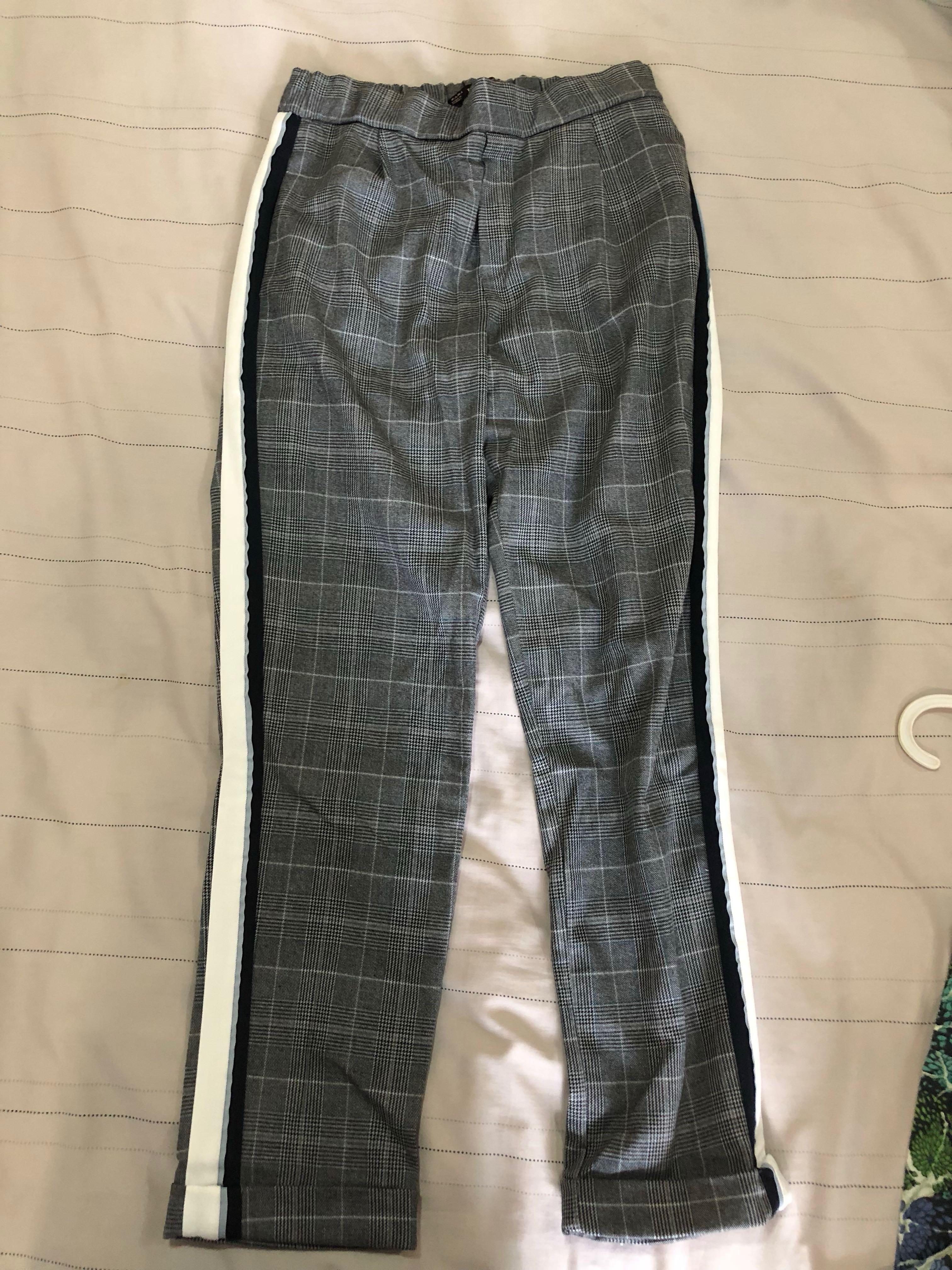 plaid cigarette pants womens