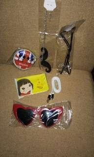 Bundling (Paket Aksesoris) Kacamata, Kalung, tempat kartu, kabel hp, dompet koin